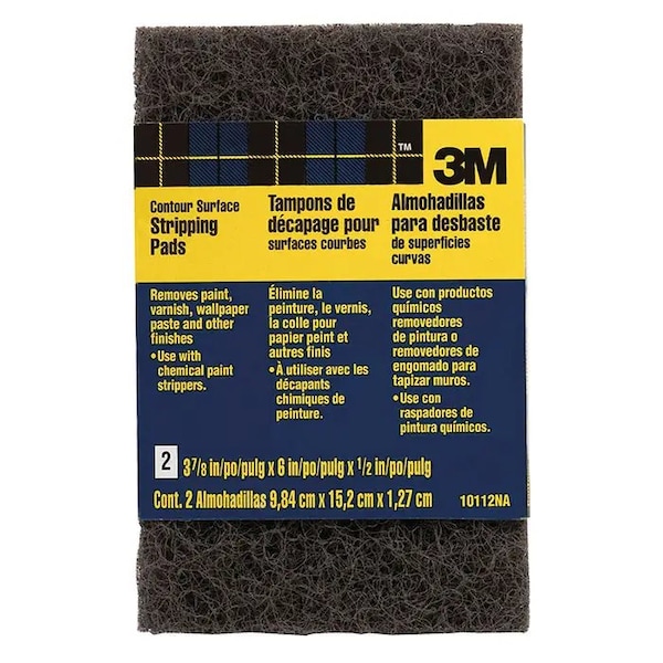3M 3-7/8" x 6" x 1/2" Heavy Duty Contour Surface Stripping Pads, PK 2 10112 - main